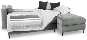 Santo világosszürke kinyitható bársony sarokkanapé, jobb oldali - Milo Casa