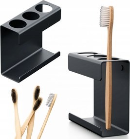 Fogkefe Tartó Smile Akasztó Fürdőszobai Fali Rendszerező Fekete