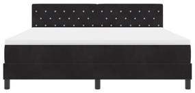 Boxspring Ágy Matraccal és LED Fényekkel Fekete 180x200 cm Bársony