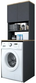 Karin Anthracite and Walnut szekrény mosógép fölé