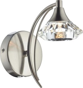 DAR LIGHTING LUT0746 LUTHER Kristály Fali Lámpa Szatén króm G9 IP20