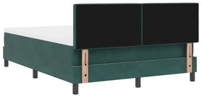 Boxspring Ágy Matrac nélkül Sötét Zöld 140x200 cm Bársony