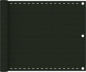 vidaXL sötétzöld HDPE erkélytakaró 75 x 600 cm