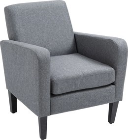 HOMCOM Karosszék háttámlával, lekerekített karfákkal, párnázott fotelekszövet hatással, fából készült lábakkal, hálószobába, nappaliba, 150 kg-ig, vil