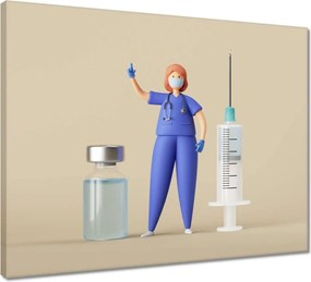 Vászonkép 50x40 Ápolónő fecskendő