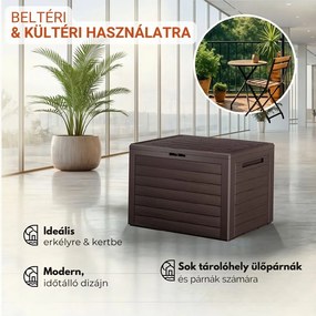 WOODEBOX tárolódoboz, 190L, 78x44x55cm, sötétbarna Prosperplast