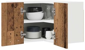 Függő szekrény Riga Régi fa és fehér 57 x 57 x 40 cm Faanyag