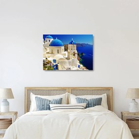 Kép - Santorini, Görögország (üvegen) (70x50 cm)