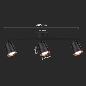 LED Spotlámpa 3xLED/5W/230V 4000K fekete