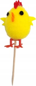 Húsvéti sárga csirkék csúcsos fogpiszkálóval nádhoz 25x35 mm/24 db
