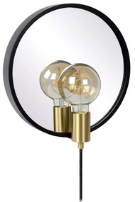 Lucide 36213/31/30 - Fali lámpa tükörrel REFLEX 1xE27/25W/230V fekete