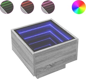 vidaXL szürke sonoma végtelen hatású LED-es éjjeliszekrény 40x40x30 cm