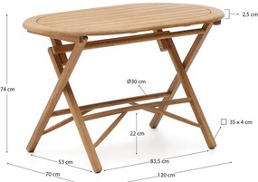 Akácfa kerti étkezőasztal 70x120 cm Dandara – Kave Home