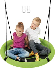 AIYAPLAY Fészek Hinta Ø98 cm Magasságban Állítható Kerti Hinta Max. 150 kg Terhelhetőségű Tartós & Időjárásálló Függő Hinta Gyerekeknek és Felnőttekne