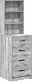 vidaXL Magasfiú fiókkal Szürke sonoma 40 x 41 x 135 cm Faanyag