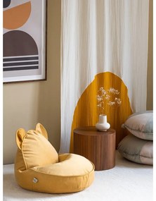 Sárga bársony gyerek babzsákfotel Bear – Wigiwama
