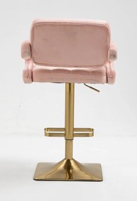 HR8403KW Rózsaszín modern velúr szék arany lábbal