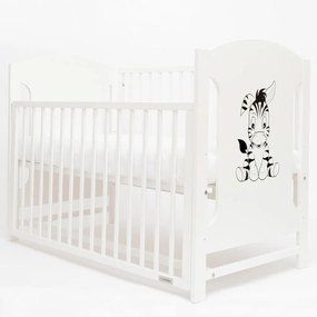 Gyerek kiságy New Baby MIA Zebra leengedhető oldalráccsal fehér