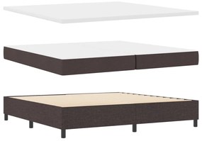 Box Spring ágy matraccal és padról sötétbarna 200x200 cm szövet