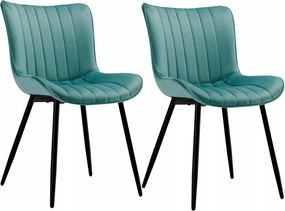 Székek 2db bársony zöld fém étkező szett 2 kárpitozott szék