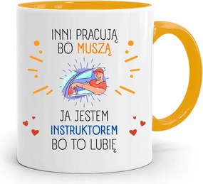 Vezetői Engedély Oktatójának Bögre Sárga Ajándék fényképes nyomtatással