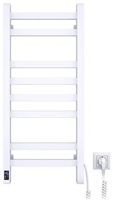 AVANGARD fürdőszobai törölközőszárító termosztáttal, 251 W/230 V, 80,6 cm, IP44, fehér, jobb oldali