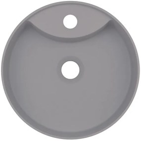 Deante CQS_SU4B-Pultba építhető mosdó csaplyukkal SILIA Ø 36 cm gránit/metál szürke