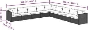 9 részes szürke polyrattan kerti ülőgarnitúra párnákkal
