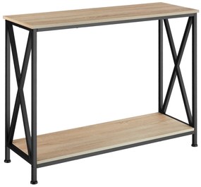 tectake 404671 tacoma konzol asztal 100x35x80.5cm - könnyű fa, tölgy sonoma