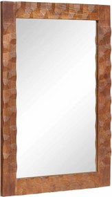 vidaXL Fürdőszobai tükör tükörrel Akácbarna felület 50 x 70 x 2,5 cm
