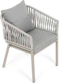 Kerti szék, fém, polyrattan, bézs, AZC-S1430 CRM