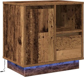 vidaXL Éjjeliszekrény fiókkal 2 pcs Öreg fa 50 x 34,5 x 50 cm Faanyag