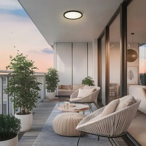 Brilagi - LED Fürdőszobai lámpa ULTRA SLIM LED/12W/230V átm. 22,5 cm fekete IP54