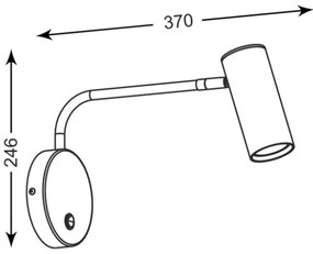Zuma Line 20034-BK - Fali lámpa TUBO WL 1xGU10/50W/230V fekete