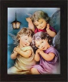 Vászonkép 30x25 Őrangyal Angyal Keret Wenge Keresztelő