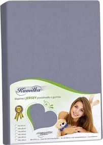 Bellatex Kamilka jersey lepedő magas matrachoz sötétszürke, 90 x 200 cm