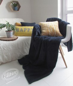 Charm takaró sötétkék 220x200 Indigó sötétkék puha bolyhos elegáns