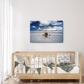 Egy motoros repülőgép képe (90x60 cm)