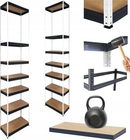 Tárolószekrény fém állvány Helios 270x35x35cm 7Px175kg Tömör