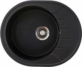 Venera M Metalac 154026 Gránit Mosogatótálca - Extra mély, Csepegtetőtálcás, Design, Szemcsés Fekete