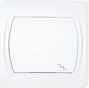 Lépcsőkapcsoló fehér 10A süllyesztett IP20 8x8 cm 1 db