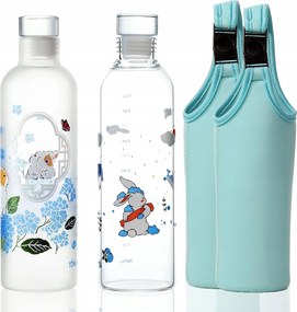 Tdn 2 db-os 500ml-es BPA-mentes üveg kulacs szett neoprén tok