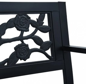 Fekete acél kerti pad 125 cm