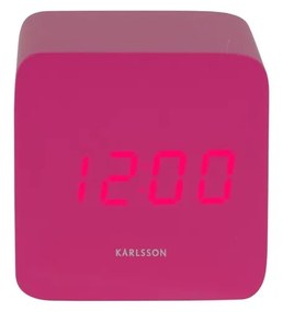 Karlsson 5982BP design LED óra ébresztővel,rózsaszín, 7 cm