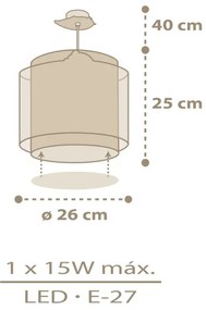 Dalber 76872 - Gyerek csillár BABY CHICK 1xE27/15W/230V