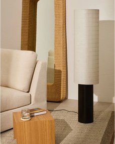Fehér-fekete állólámpa textil búrával (magasság 142 cm) Dulan – Kave Home