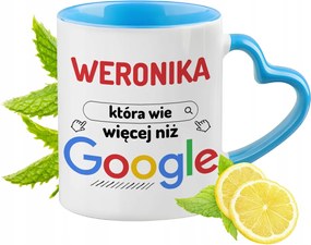 Veronika Kék Bögre Szív Alakú Füllel Kávé Ajándék