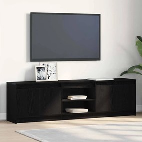 TV szekrény Fekete 182 x 34 x 50 cm Faanyag
