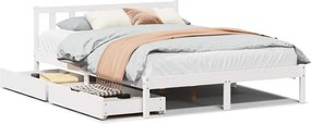 vidaXL fehér tömör fenyőfa ágy matrac nélkül 120 x 200 cm