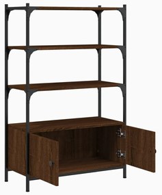 3 szintes barna tölgy szerelt fa könyvespolc 70 x 30 x 109,5 cm